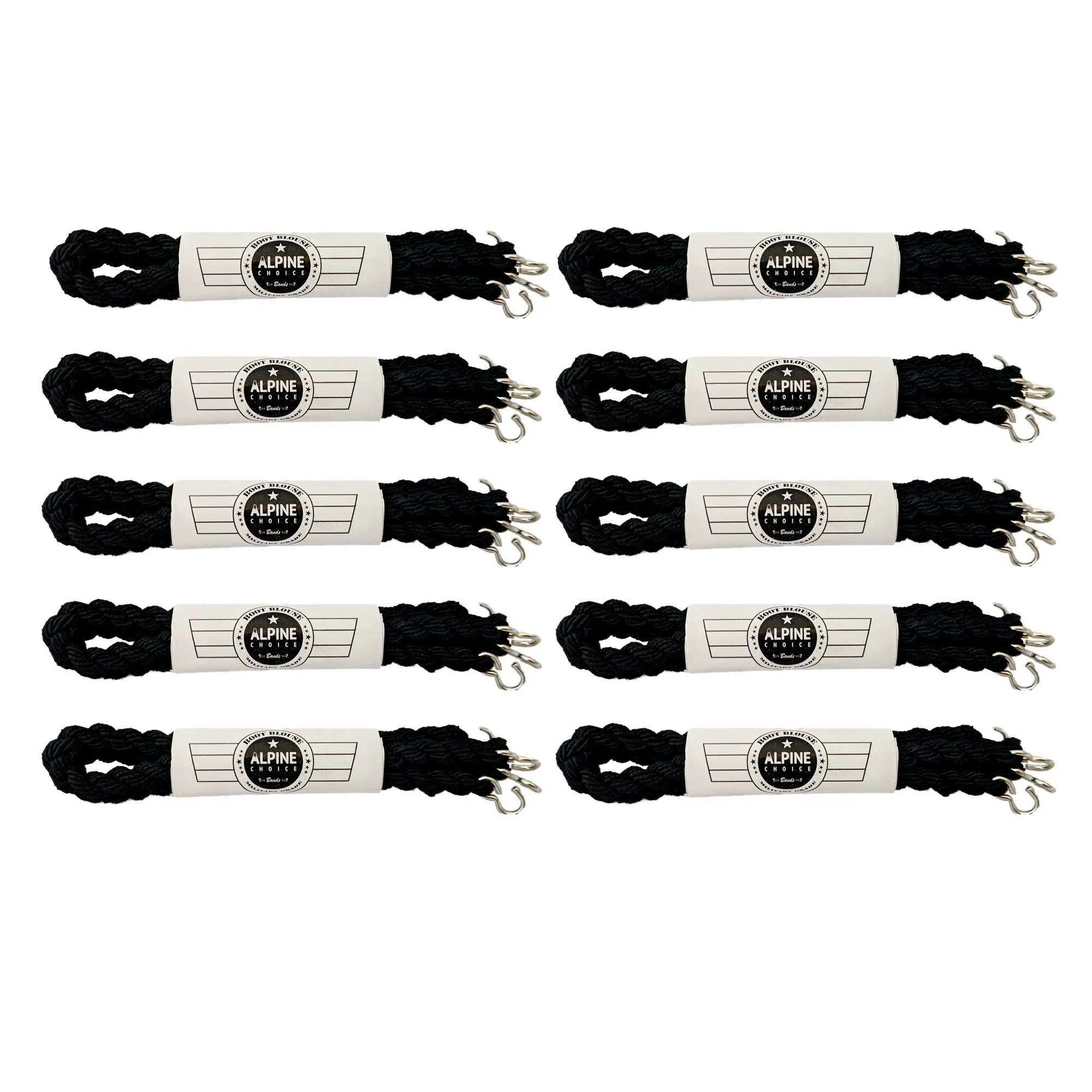 10 Black Military Boot Bands - Blousing Straps Military Grade for USMC, Air Force, Army