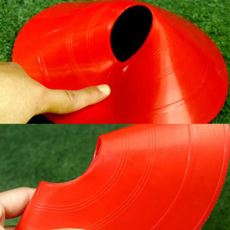 10 PCS Football Training Sign Disc Sign Cone Obstacle Football Training Equipment(Red)