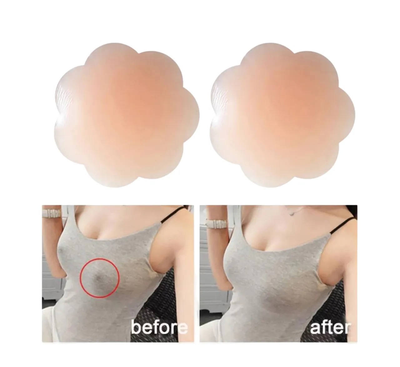 10 x Reusable Nipple Covers Petal Stick On Silicone Nude Boob Cover