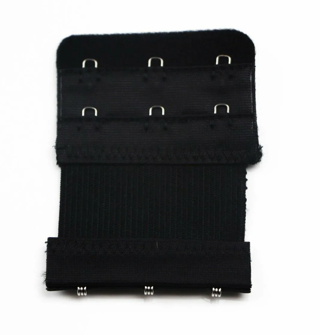 12 X Elastic Bra Extender Extension Clip Black White Nude Extenders