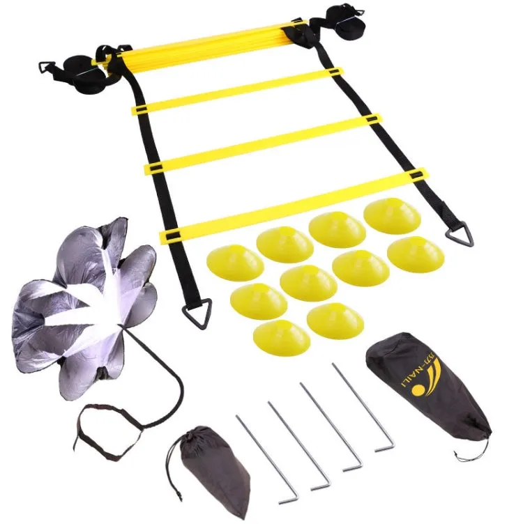 23 In 1 Football Training Agility Ladder   Logo Disc   Drag Umbrella Set( Yellow)