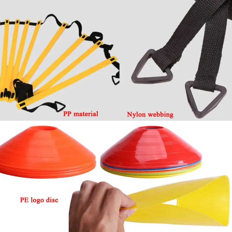 23 In 1 Football Training Agility Ladder   Logo Disc   Drag Umbrella Set( Yellow)