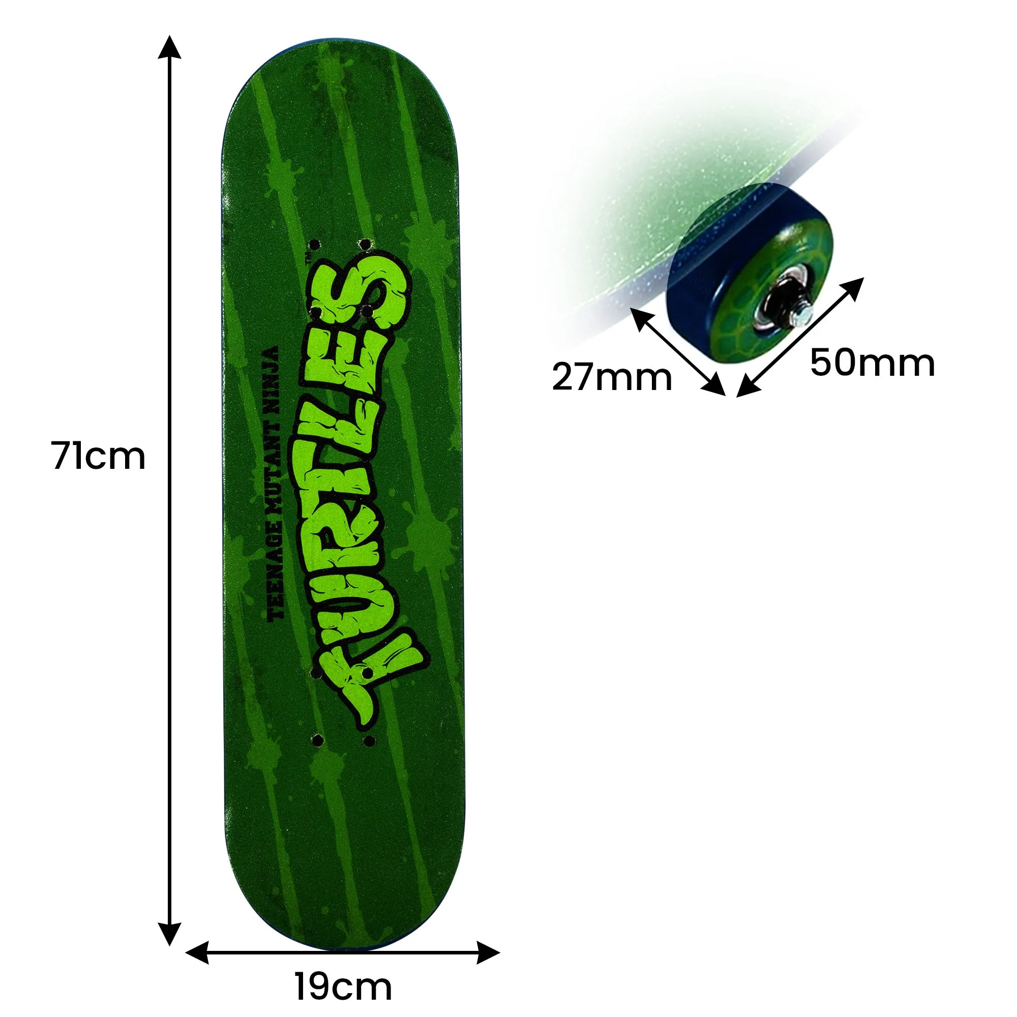 28-inch TMNT Skateboard with 9-Ply Maple Deck & Carbon Steel Bearings