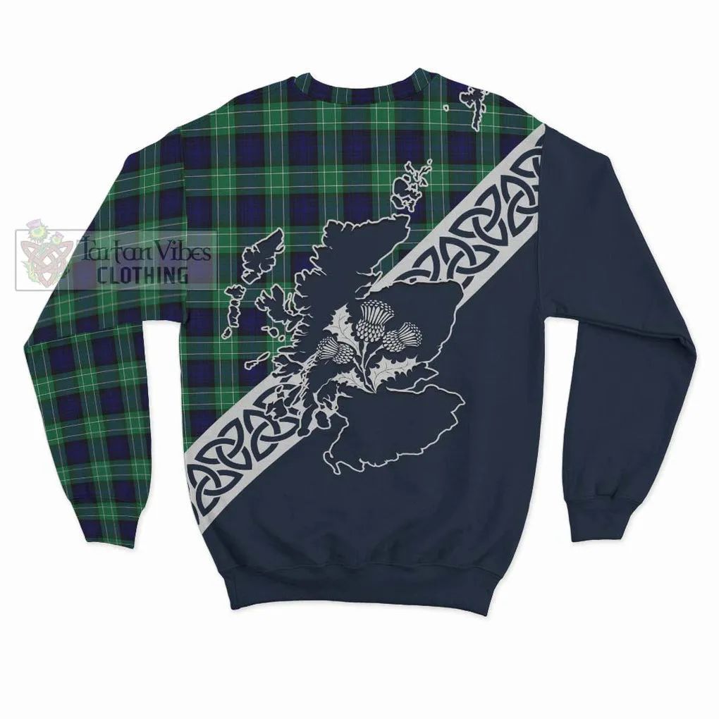 Abercrombie Tartan Sweatshirt Featuring Thistle and Scotland Map