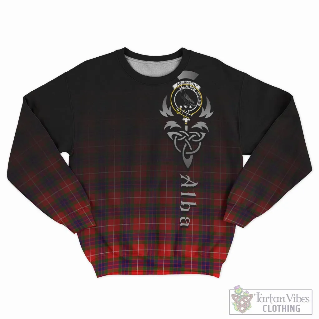 Abernethy Tartan Sweatshirt Featuring Alba Gu Brath Family Crest Celtic Inspired