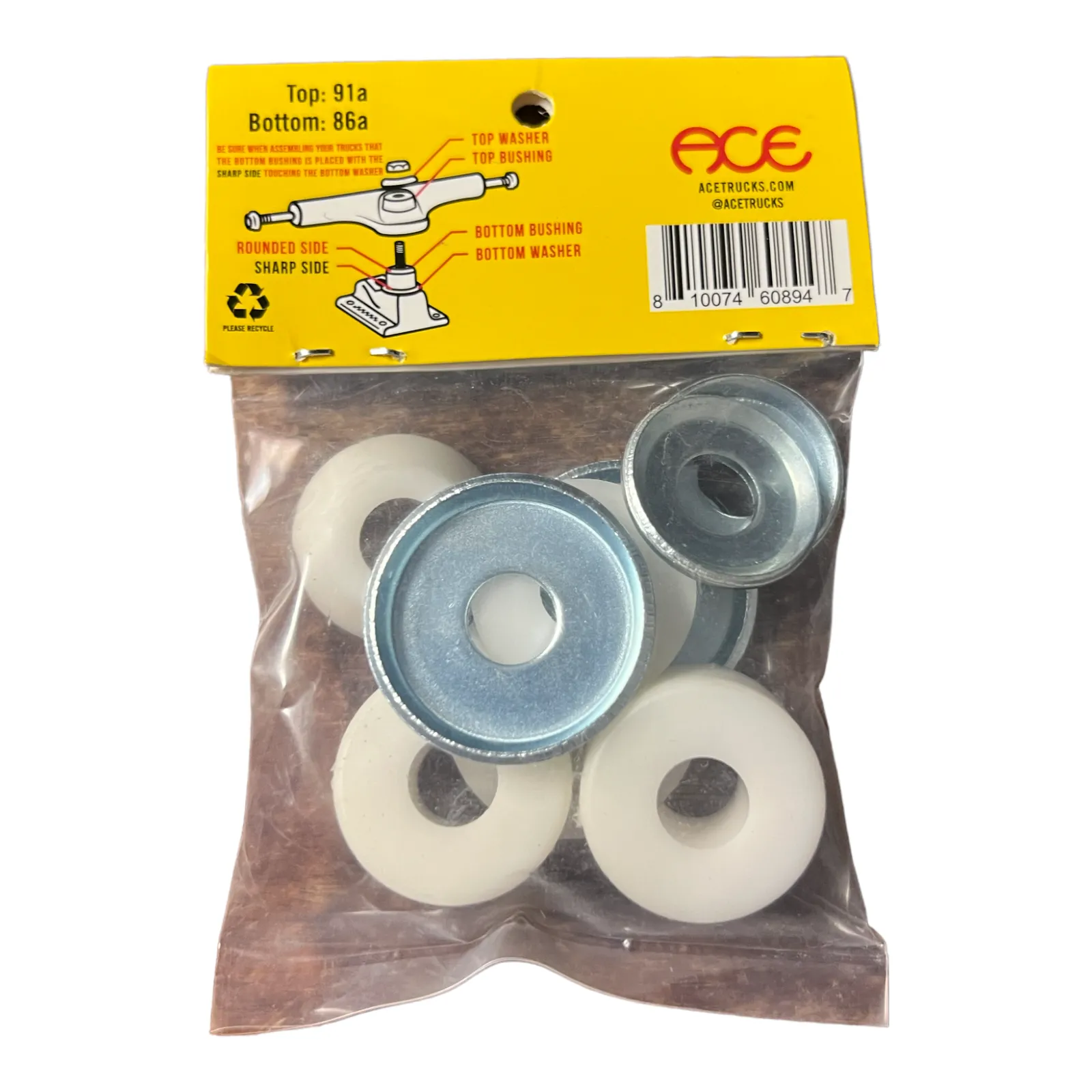 Ace Low Stock Bushings Kit White Medium