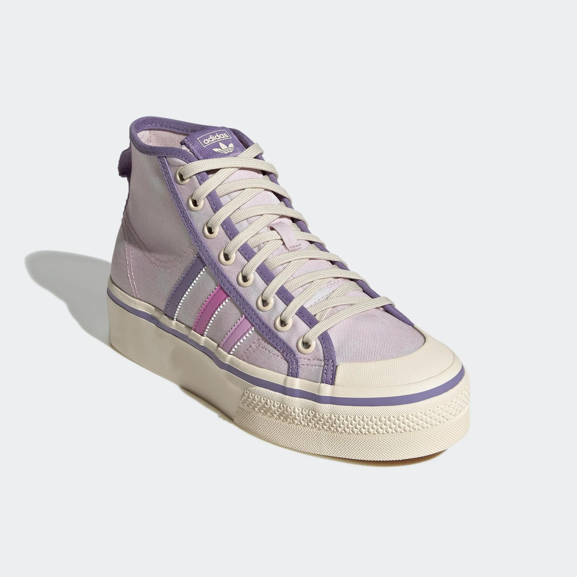 Adidas Women's Nizza Platform Mid Shoes - Almost Pink / Pulse Lilac / Wonder White