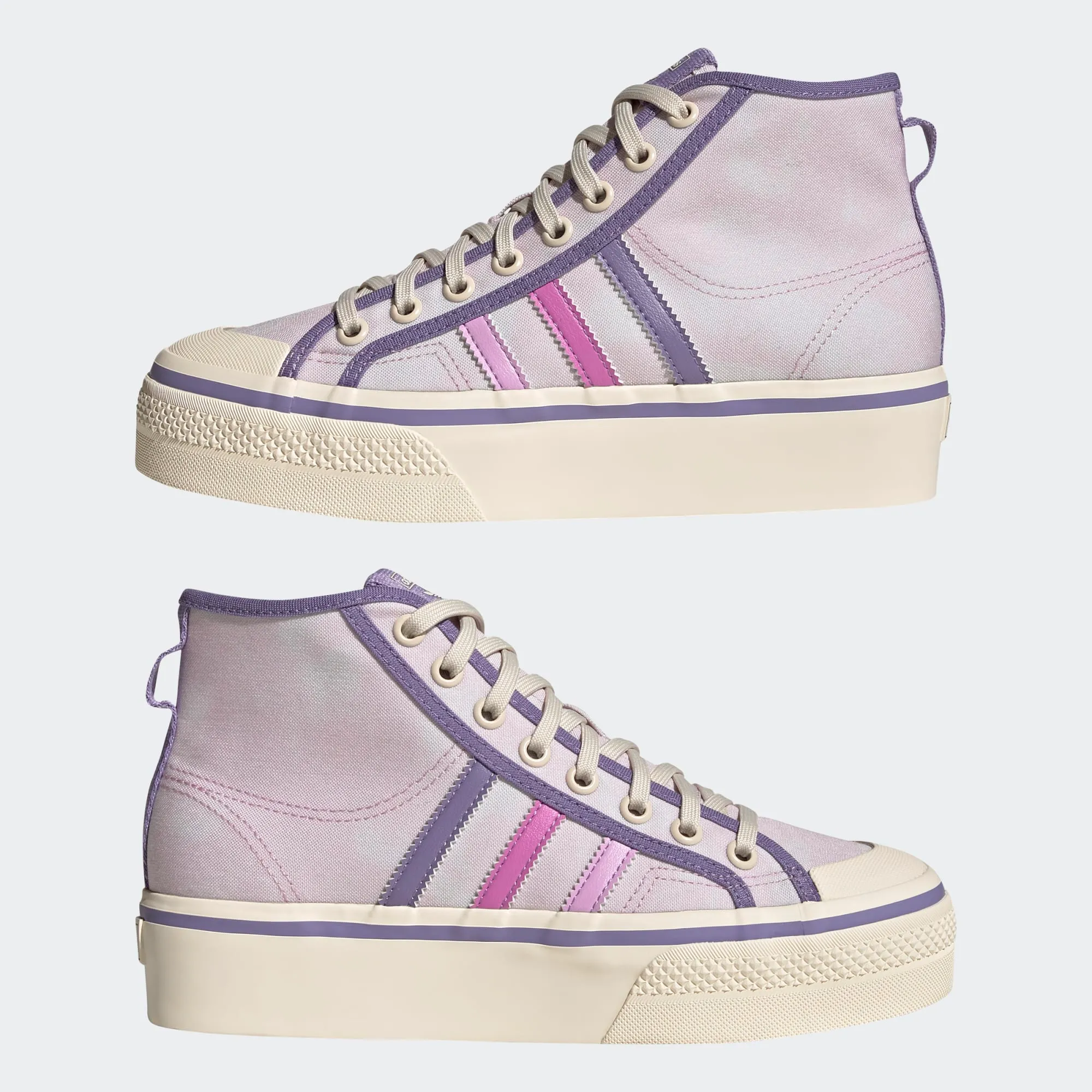 Adidas Women's Nizza Platform Mid Shoes - Almost Pink / Pulse Lilac / Wonder White