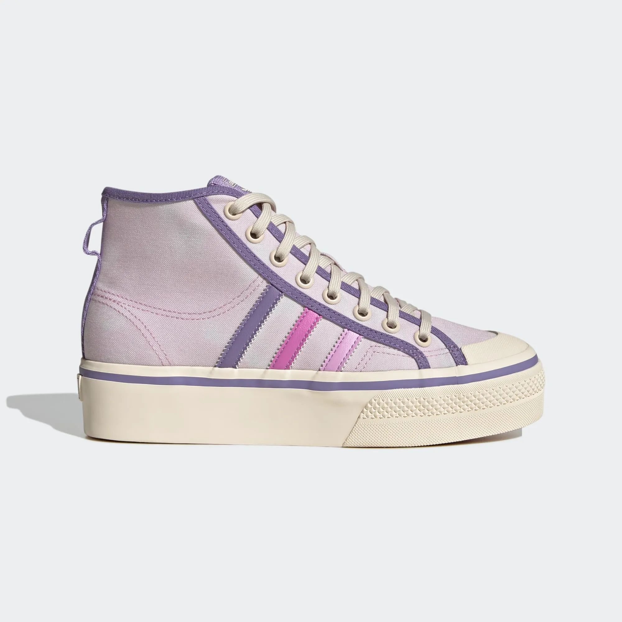 Adidas Women's Nizza Platform Mid Shoes - Almost Pink / Pulse Lilac / Wonder White