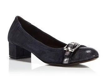 AGL - ATTILIO GIUSTI LEOMBRUNI - CAPTOE NAVY LEATHER PUMPS **FREE SHIPPING**