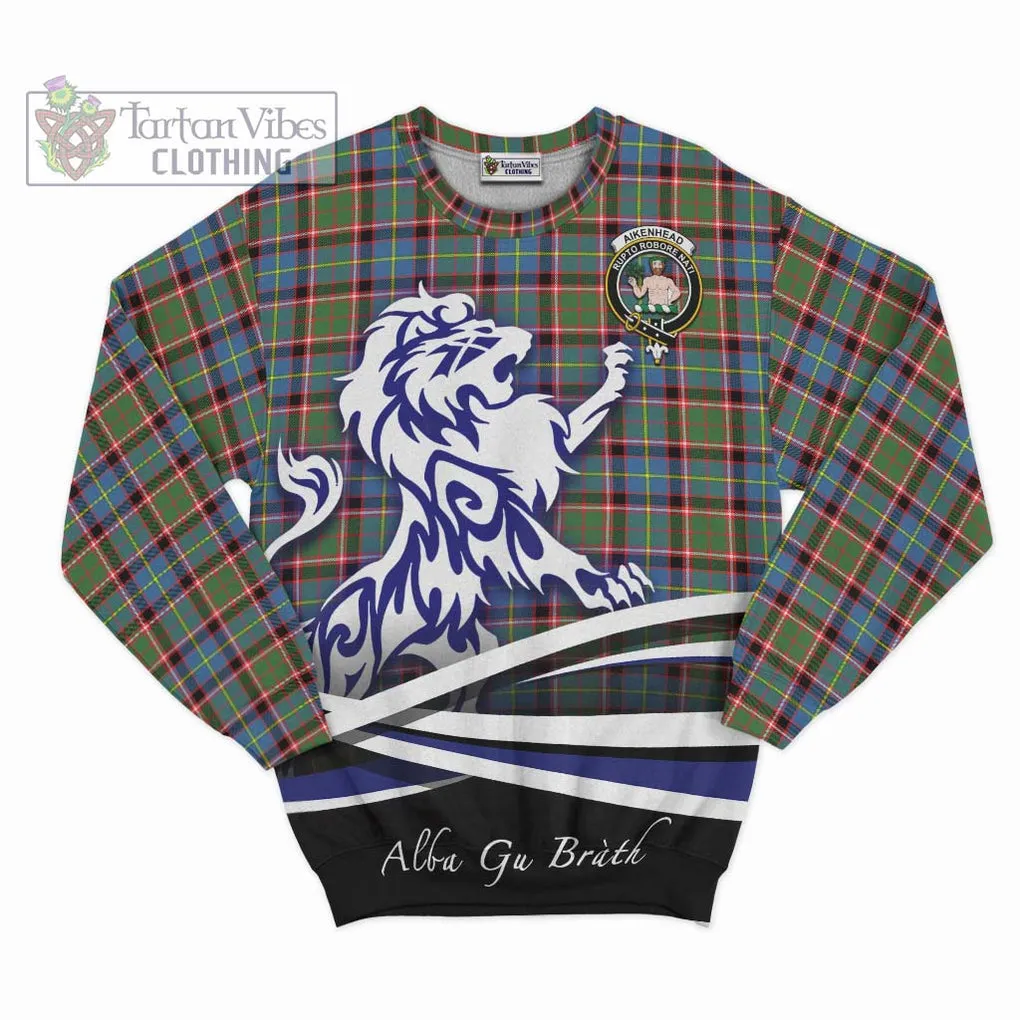 Aikenhead Tartan Sweatshirt with Alba Gu Brath Regal Lion Emblem