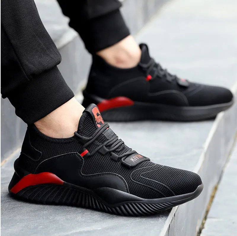 Air Cushion Steel Toe Shoes for Men Wide Women Puncture Proof Work Sneakers Safety Breathable Lightweight Slip Resistant Shoe