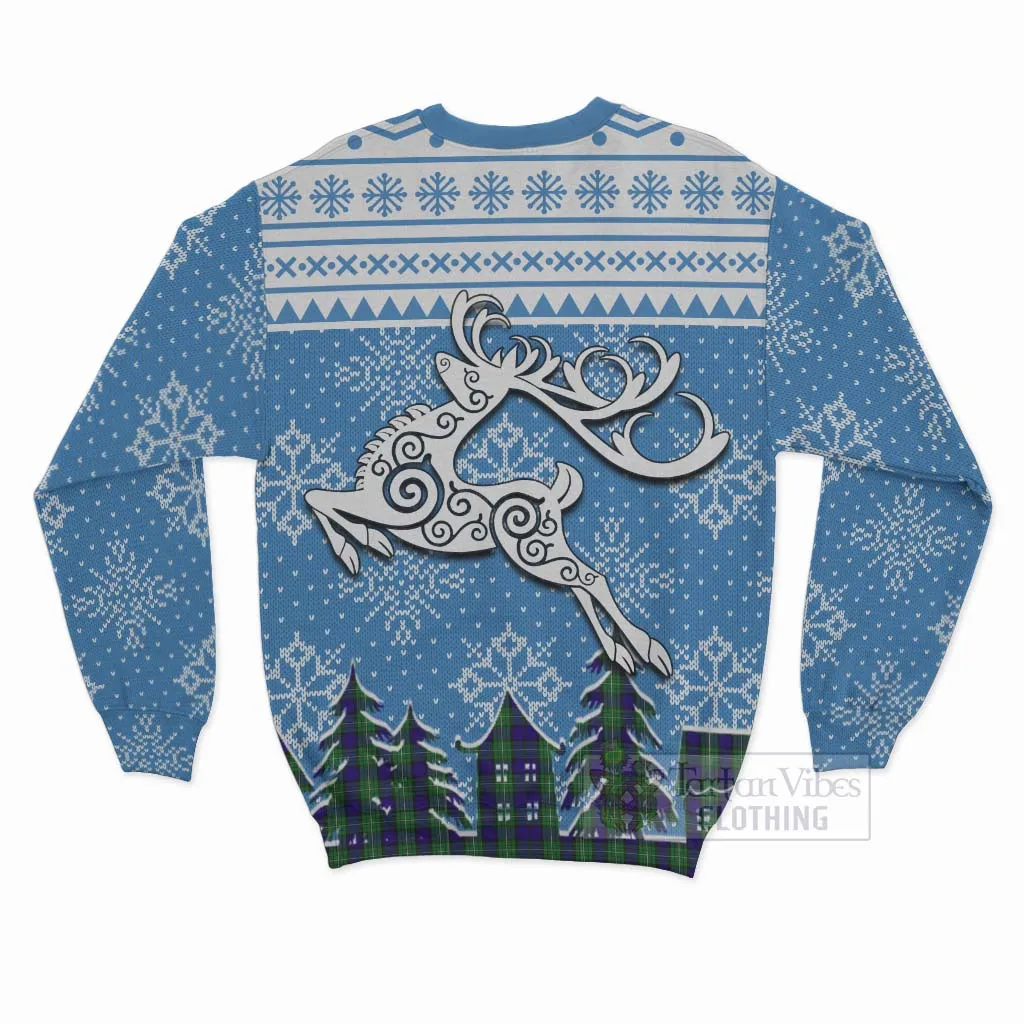 Alexander Clan Christmas Sweatshirt Celtic Reindeer Style