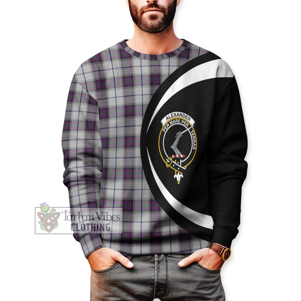 Alexander of Menstry Dress Tartan Sweatshirt with Family Crest Circle Style