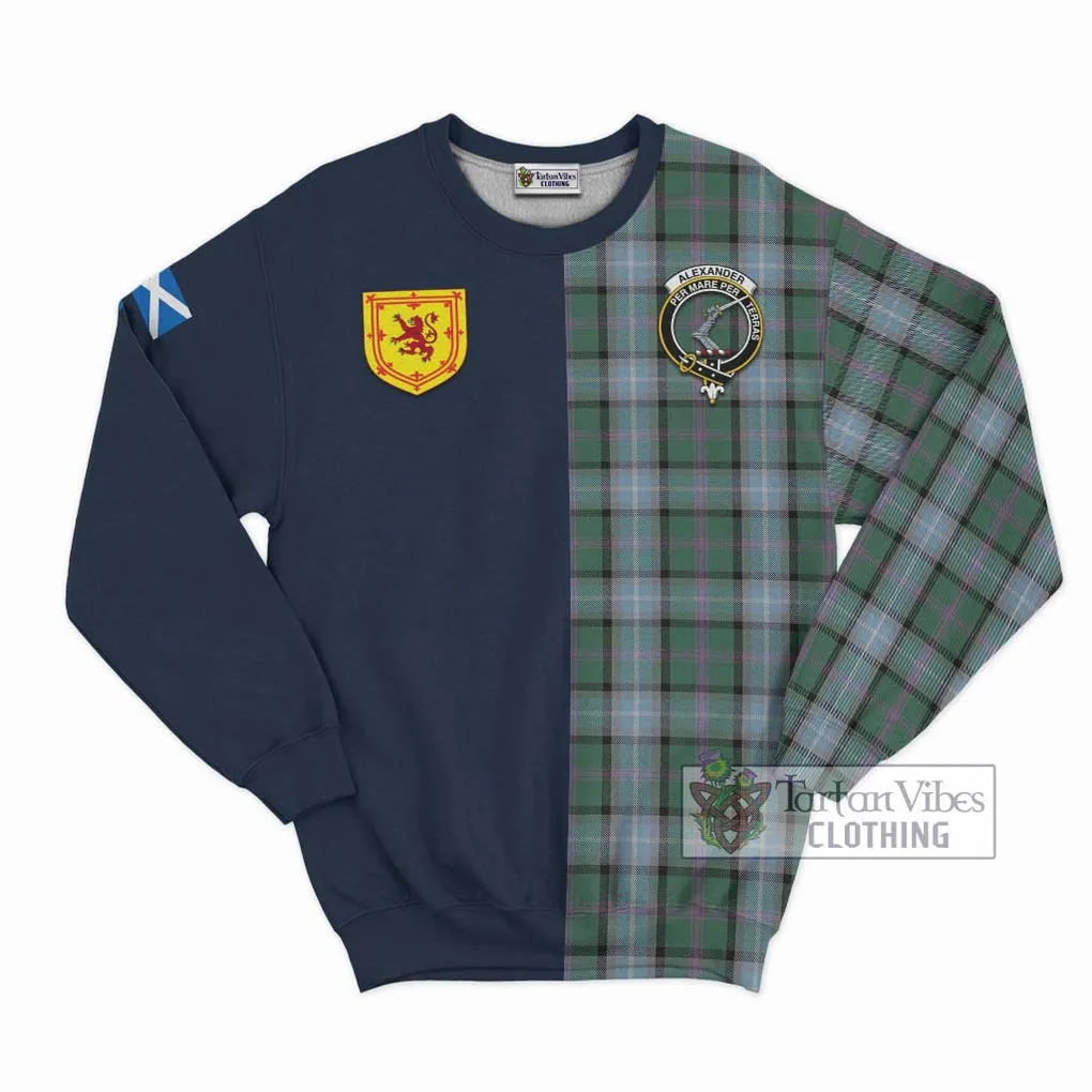 Alexander of Menstry Hunting Tartan Sweatshirt Alba with Scottish Lion Royal Arm Half Style