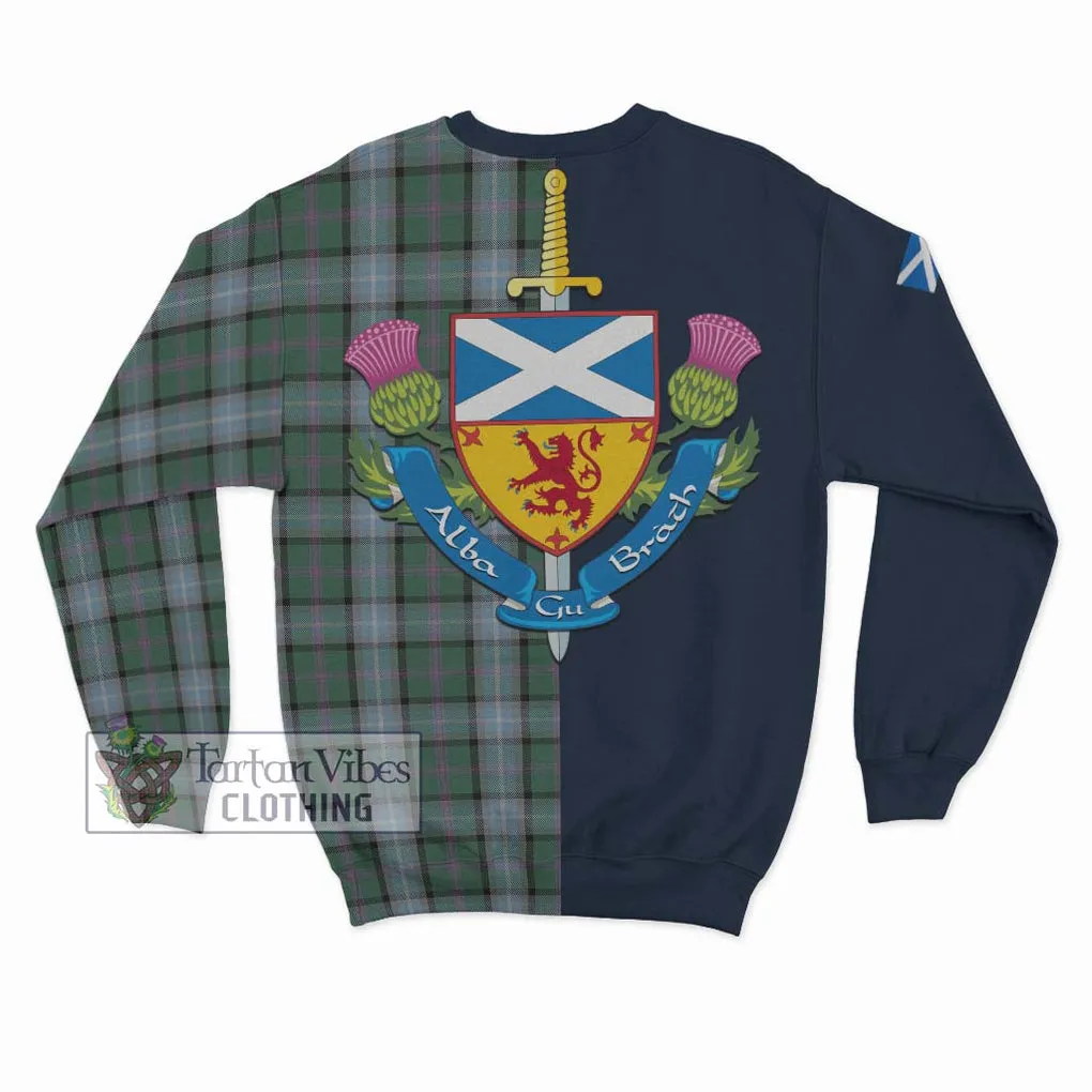 Alexander of Menstry Hunting Tartan Sweatshirt Alba with Scottish Lion Royal Arm Half Style