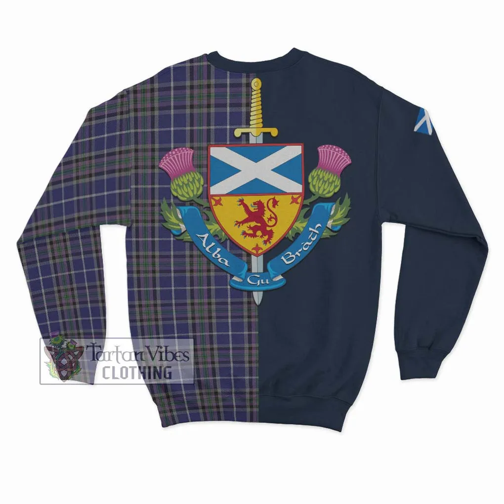 Alexander of Menstry Tartan Sweatshirt Alba with Scottish Lion Royal Arm Half Style