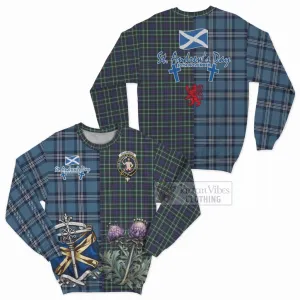 Allardice Tartan Sweatshirt Happy St. Andrew's Day Half Tartan Style