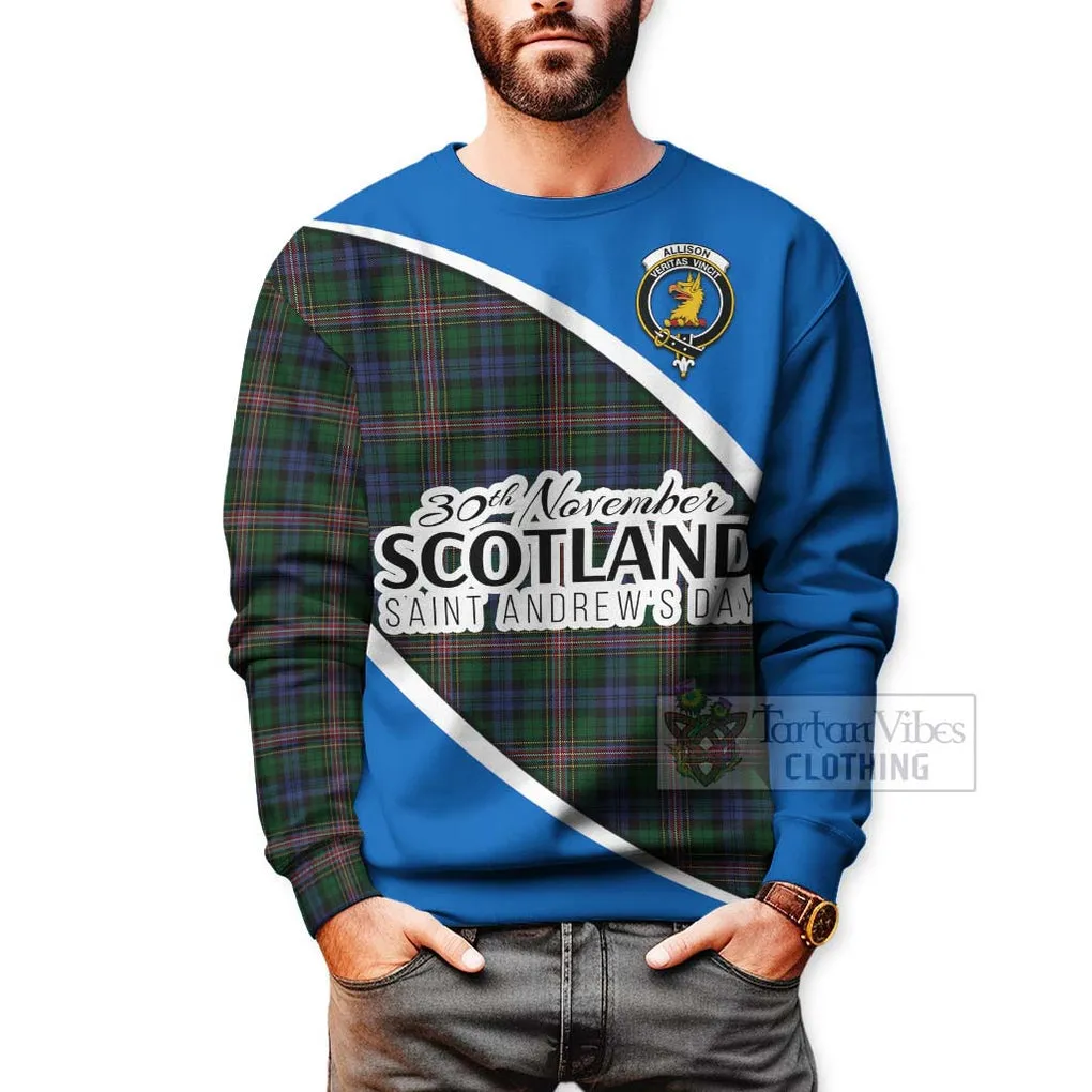 Allison Family Crest Tartan Sweatshirt Celebrate Saint Andrew's Day in Style