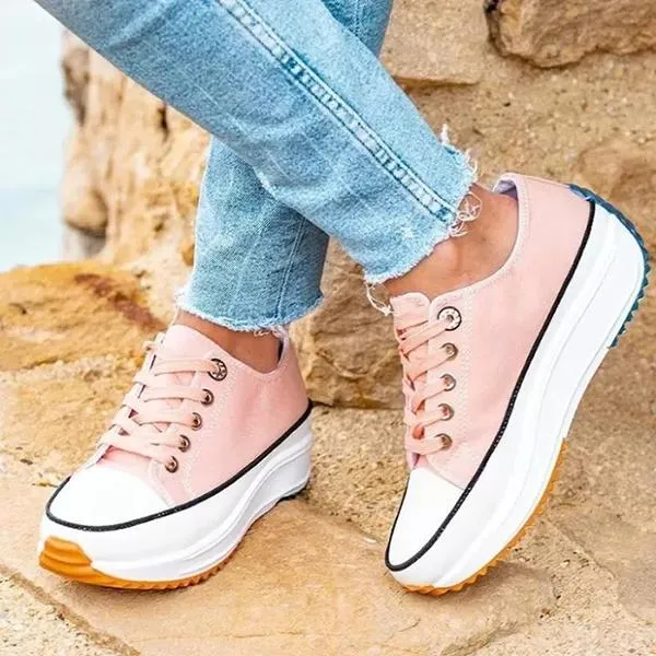 Amozae Daily Lace Up Non-Slip Platform Sneakers