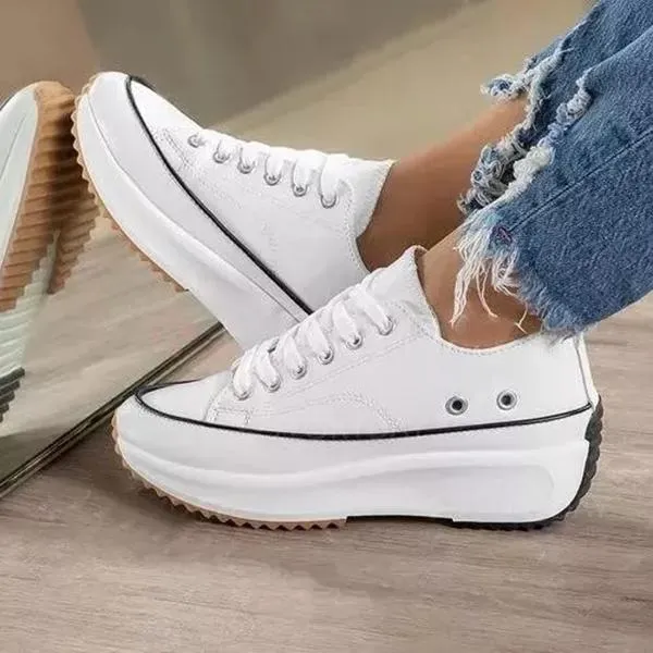 Amozae Daily Lace Up Non-Slip Platform Sneakers