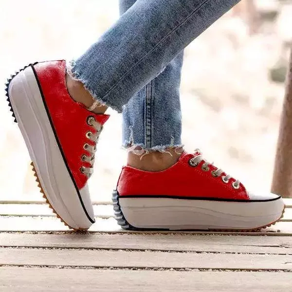 Amozae Daily Lace Up Non-Slip Platform Sneakers