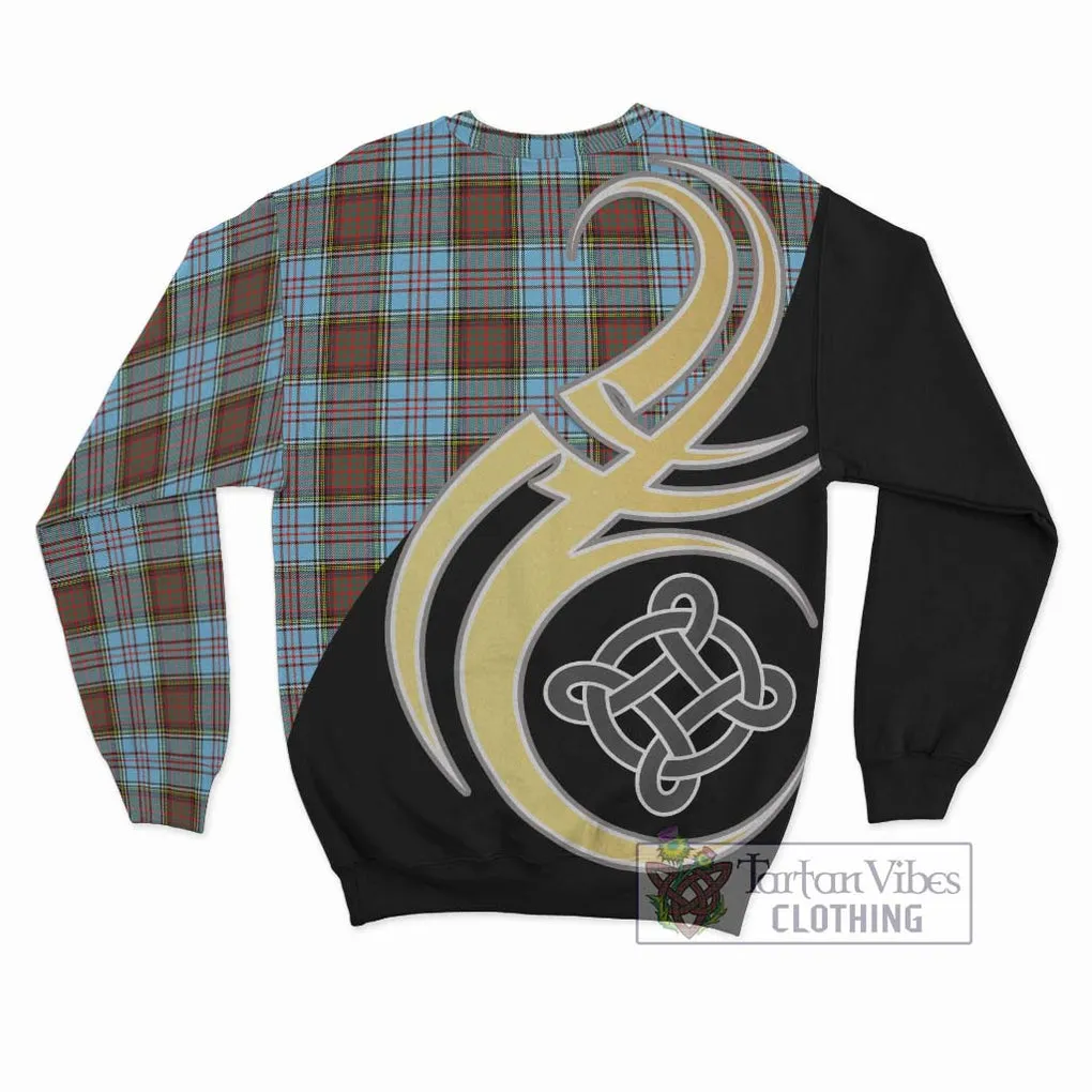 Anderson Ancient Tartan Sweatshirt with Family Crest and Celtic Symbol Style