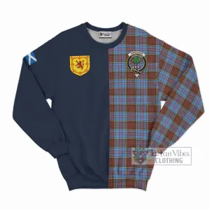 Anderson Modern Tartan Sweatshirt Alba with Scottish Lion Royal Arm Half Style