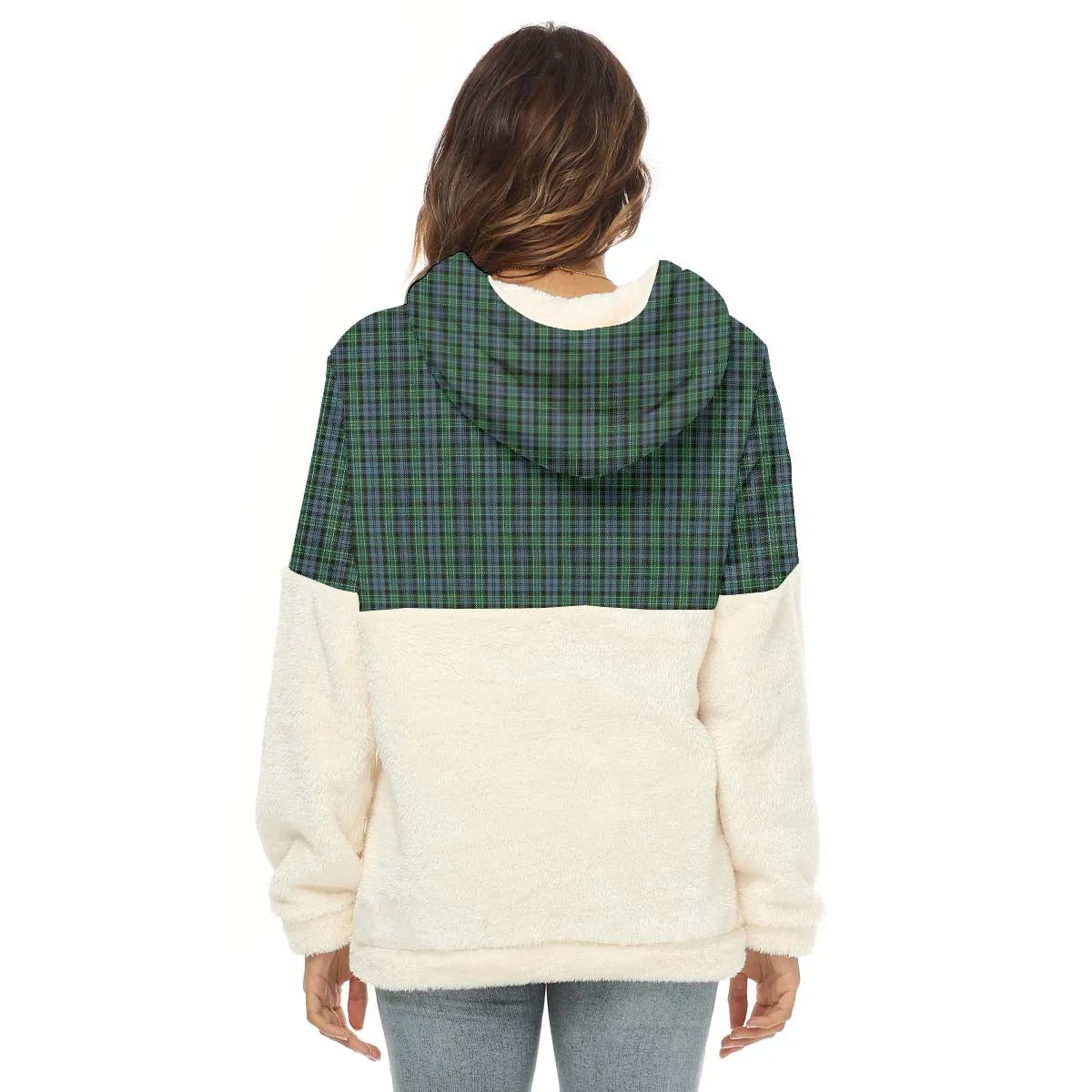 Arbuthnot Tartan Women's Borg Fleece Hoodie With Half Zip