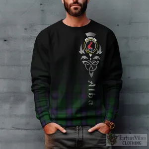 Armstrong Tartan Sweatshirt Featuring Alba Gu Brath Family Crest Celtic Inspired