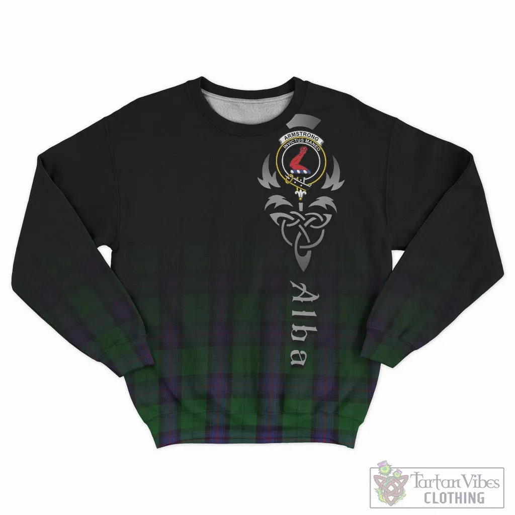 Armstrong Tartan Sweatshirt Featuring Alba Gu Brath Family Crest Celtic Inspired