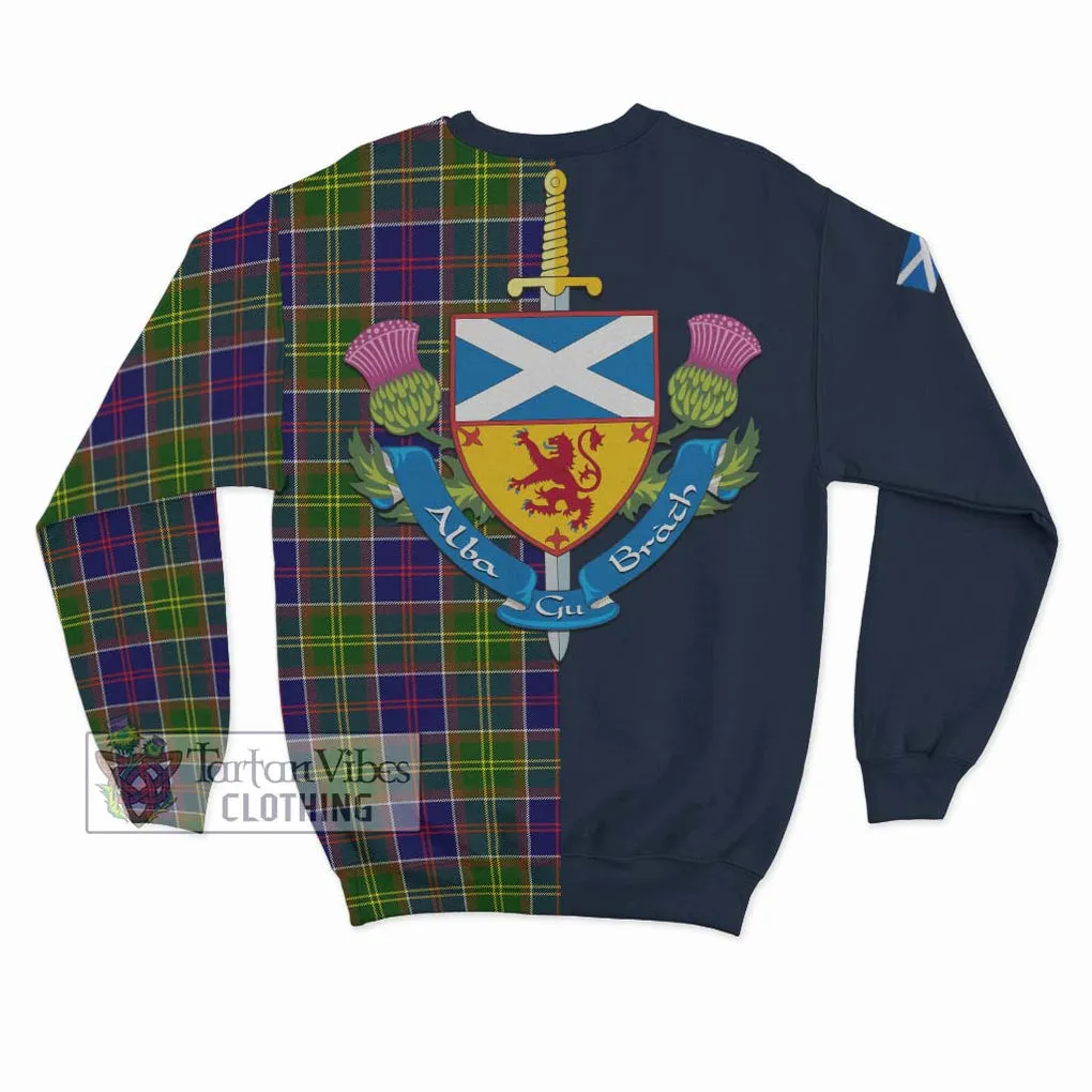 Arnott Tartan Sweatshirt Alba with Scottish Lion Royal Arm Half Style