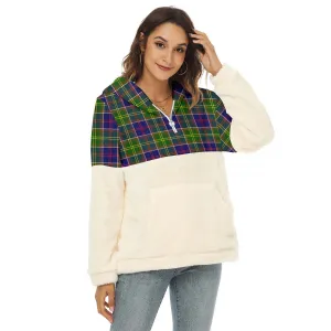 Arnott Tartan Women's Borg Fleece Hoodie With Half Zip