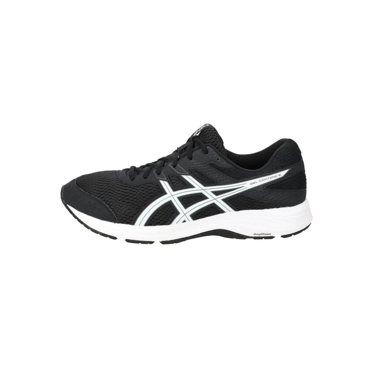 Asics Gelcontend 6 Running Sport Shoes Fabric Black Colour For Men