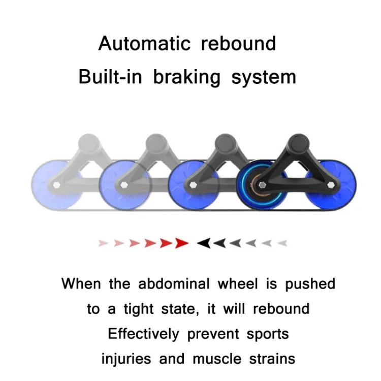 Automatic Rebound Double Wheel Abdominal Fitness Wheel(Blue)