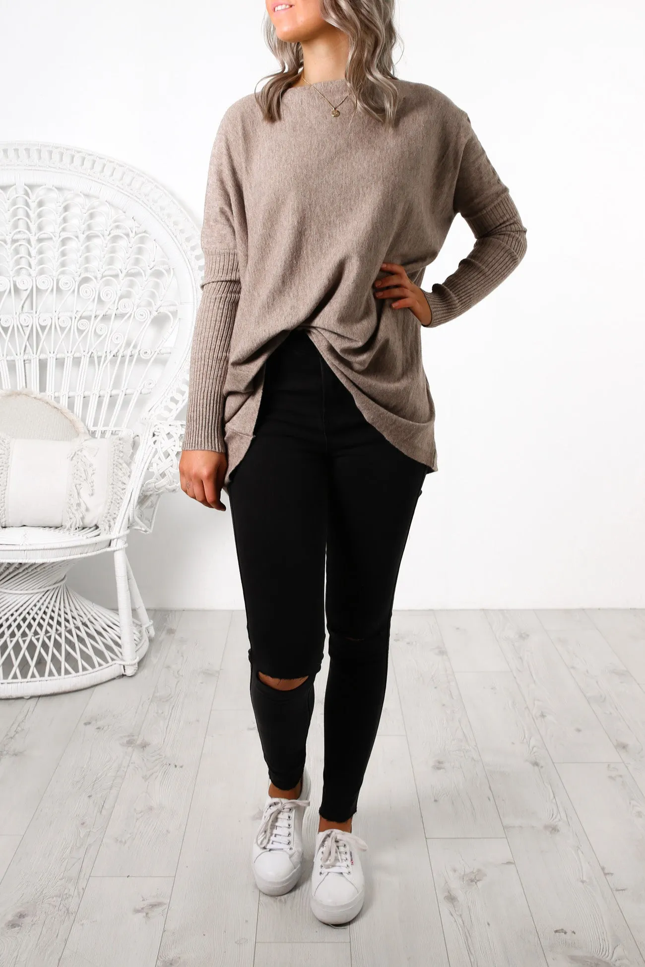 Aziza Ribbed Knit Jumper Caramel