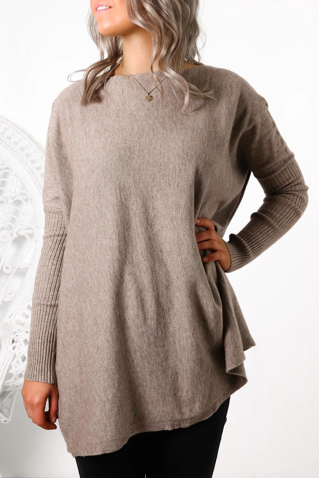 Aziza Ribbed Knit Jumper Caramel