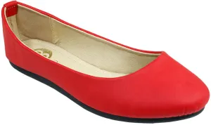 babe ladies ballerina shoes - plain red Case of 18