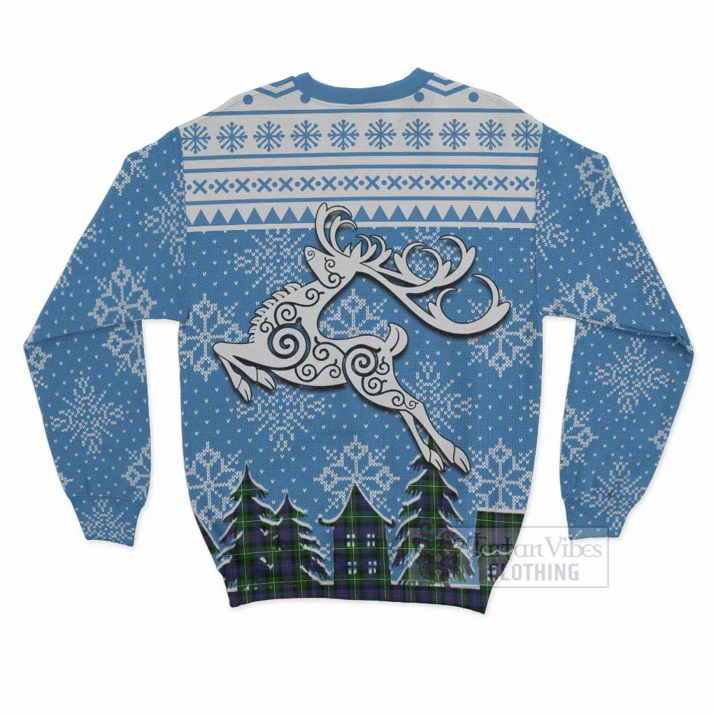 Baillie (Bailey) Clan Christmas Sweatshirt Celtic Reindeer Style