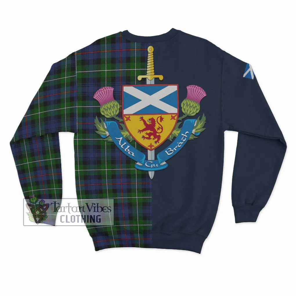 Baillie Tartan Sweatshirt Alba with Scottish Lion Royal Arm Half Style