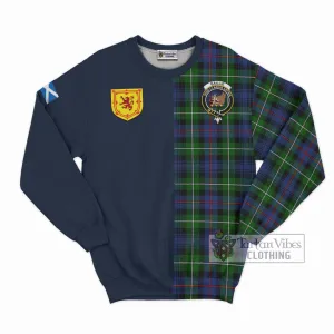 Baillie Tartan Sweatshirt Alba with Scottish Lion Royal Arm Half Style