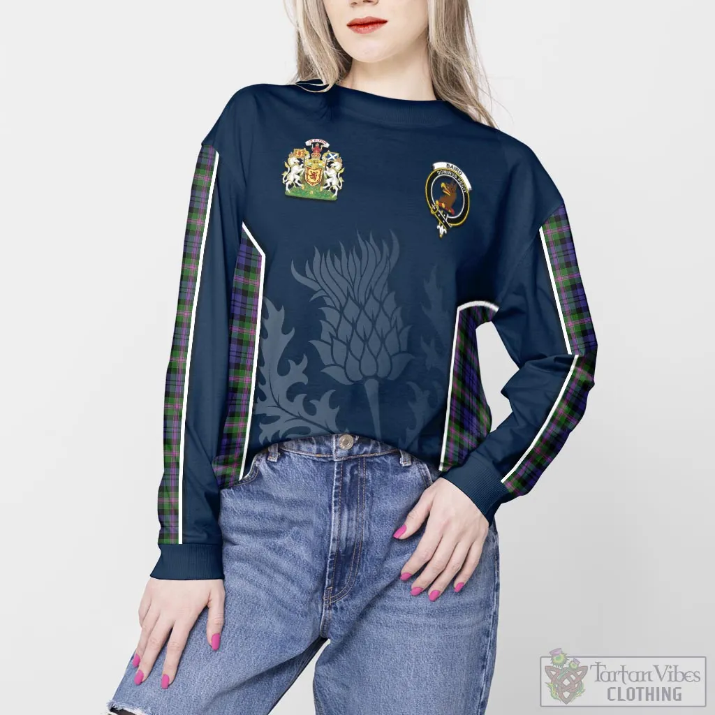 Baird Modern Tartan Sweatshirt with Family Crest and Scottish Thistle Vibes Sport Style