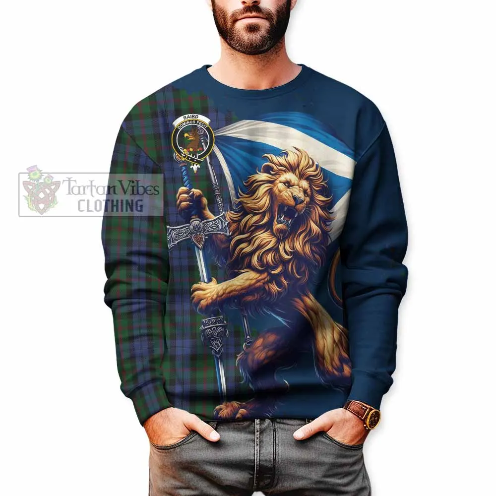 Baird Tartan Family Crest Sweatshirt with Scottish Majestic Lion