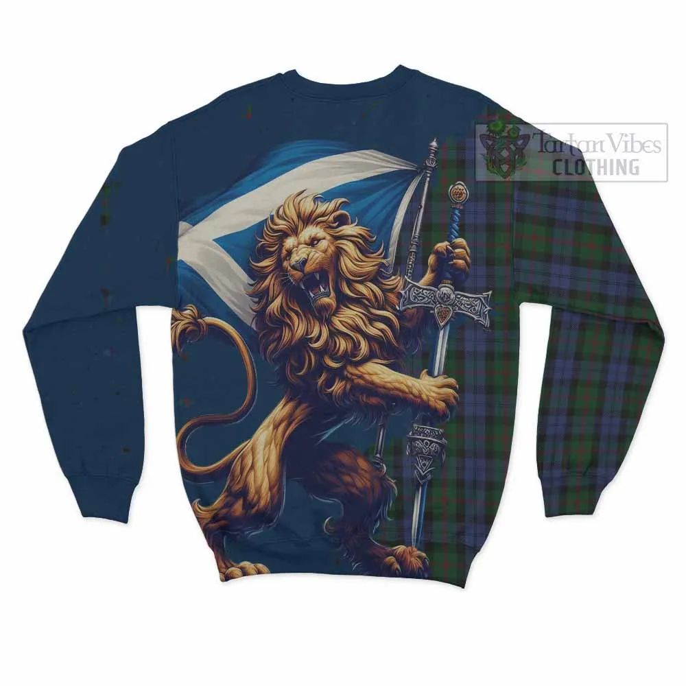 Baird Tartan Family Crest Sweatshirt with Scottish Majestic Lion