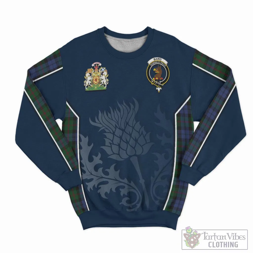 Baird Tartan Sweatshirt with Family Crest and Scottish Thistle Vibes Sport Style