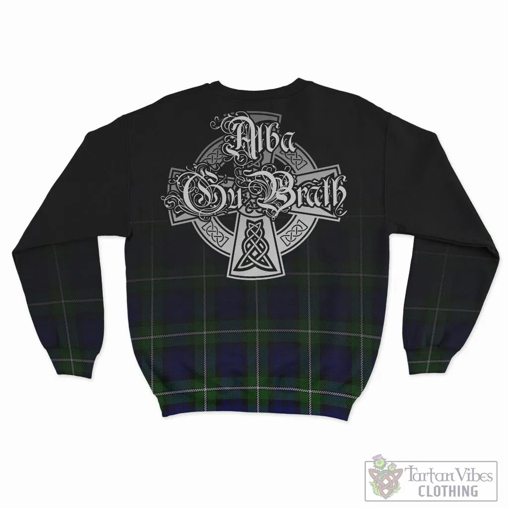 Bannerman Tartan Sweatshirt Featuring Alba Gu Brath Family Crest Celtic Inspired