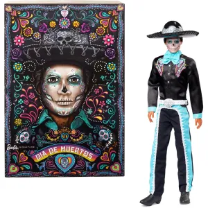 Barbie Signature Día De Muertos 2024 Collectible Ken Doll in Black Suit with Hat