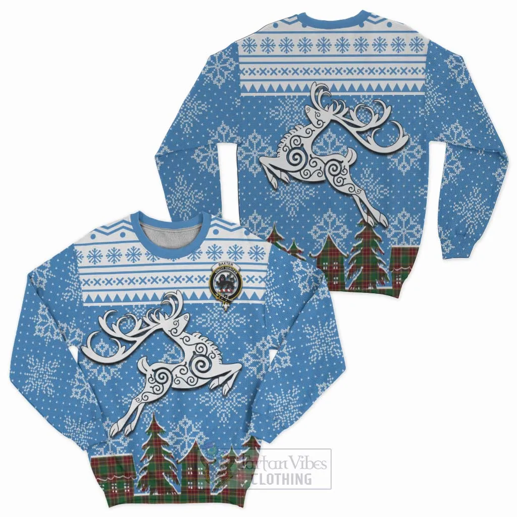 Baxter Clan Christmas Sweatshirt Celtic Reindeer Style