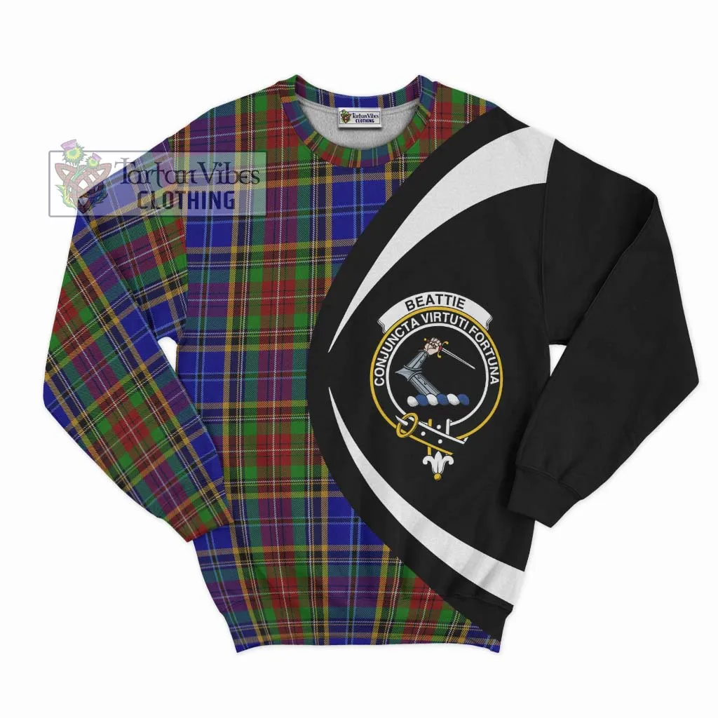 Beattie Tartan Sweatshirt with Family Crest Circle Style