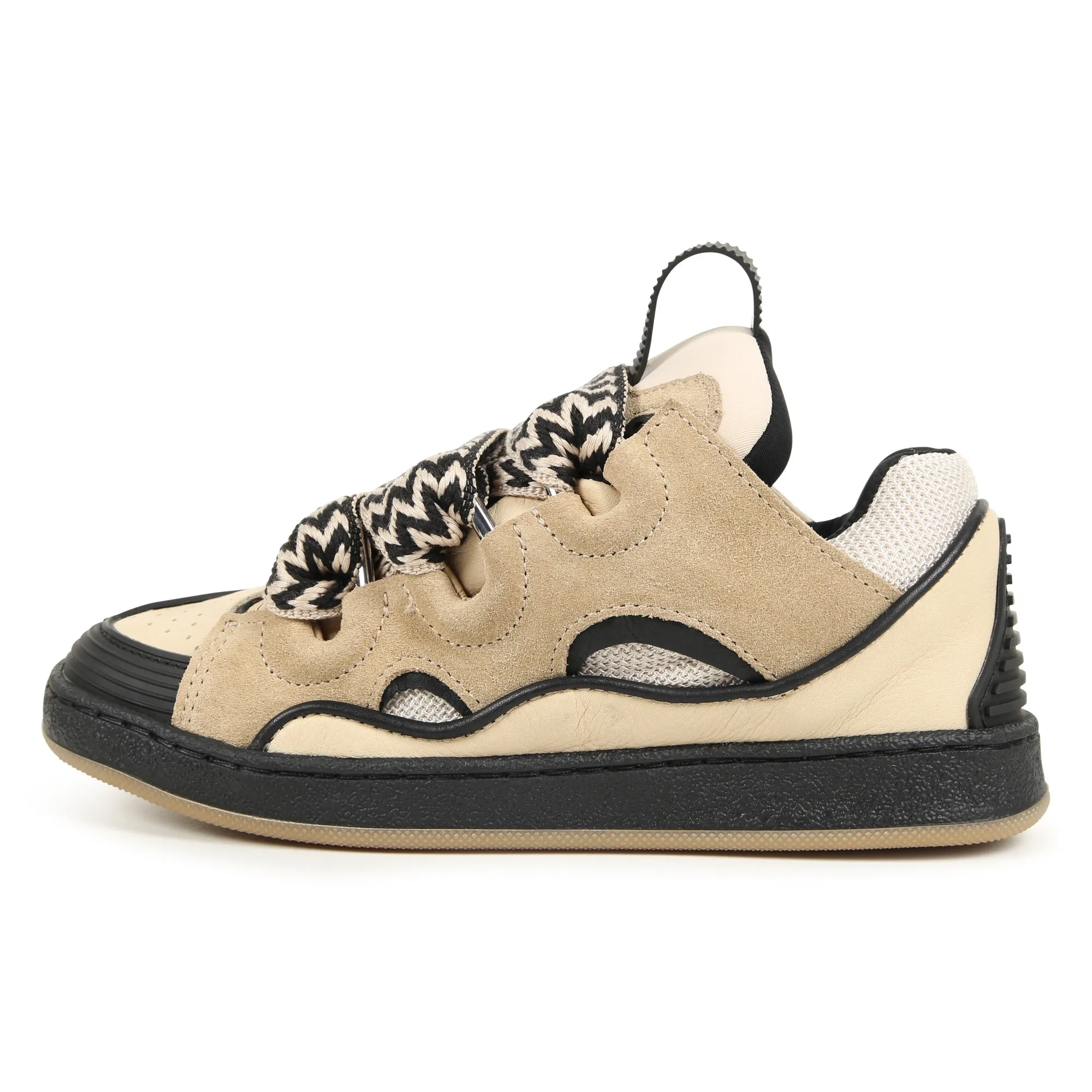 Beige Black Curb Sneakers